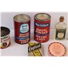 Image 3 : Vintage Glass & Tin & Cardboard Box Containers (Some Contain Liquids, Can Not Ship)