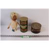 Image 1 : (2) Nabob Coffee Tins & Genie w/missing shoe