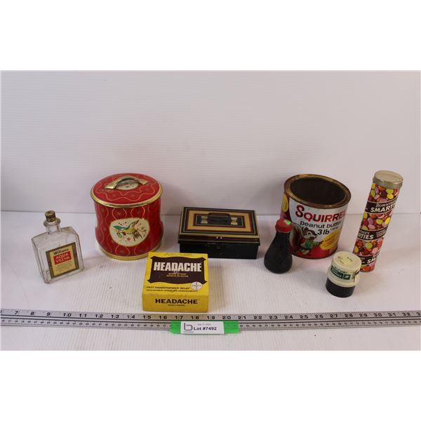 Vintage Glass & Tin Containers - Various Makers