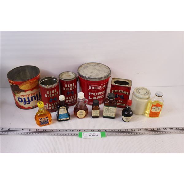 Vintage Glass & Tin Containers (Some Contain Liquids, Can Not Ship)