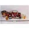 Image 1 : Vintage Glass & Tin Containers (Some Contain Liquids, Can Not Ship)