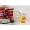 Image 2 : Vintage Glass & Tin Containers (Some Contain Liquids, Can Not Ship)