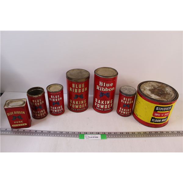 Vintage Blue Ribbon Tins & Simoniz Floor Wax