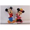 Image 1 : Mickey & Minnie Mouse Coin Banks (Mickey Missing Bottom Plug)