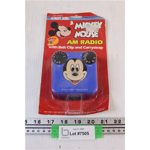 Mickey Mouse Radio w/Belt Clip - NIB