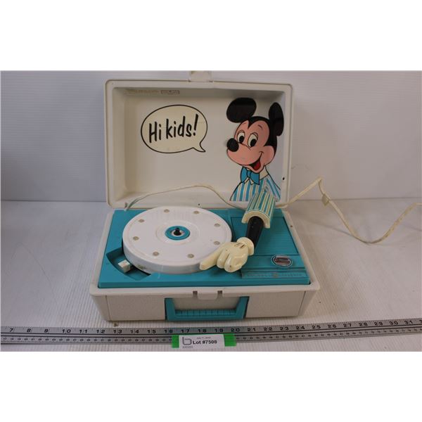 General Electric Mickey Mouse Record Player - Powers On, as is