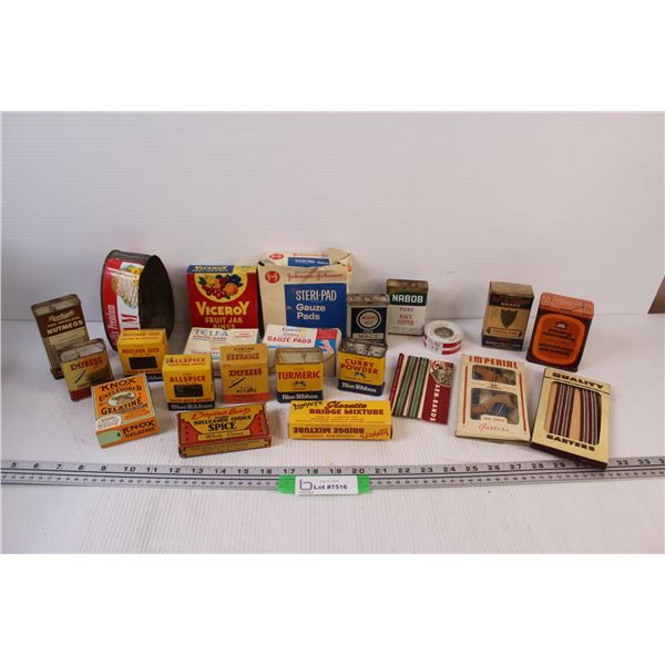 Vintage Tin & Cardboard Box Containers - Various Makers