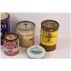 Image 2 : Vintage Glass & Tin Containers (Contains Some Liquid, Can not Ship)