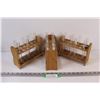 Image 1 : (3) Wooden Test Tubes Holders w/Glass Test Tubes (Not full set)