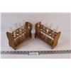 Image 1 : (2) Wooden Test Tubes Holders w/Glass Test Tubes (Not full set)