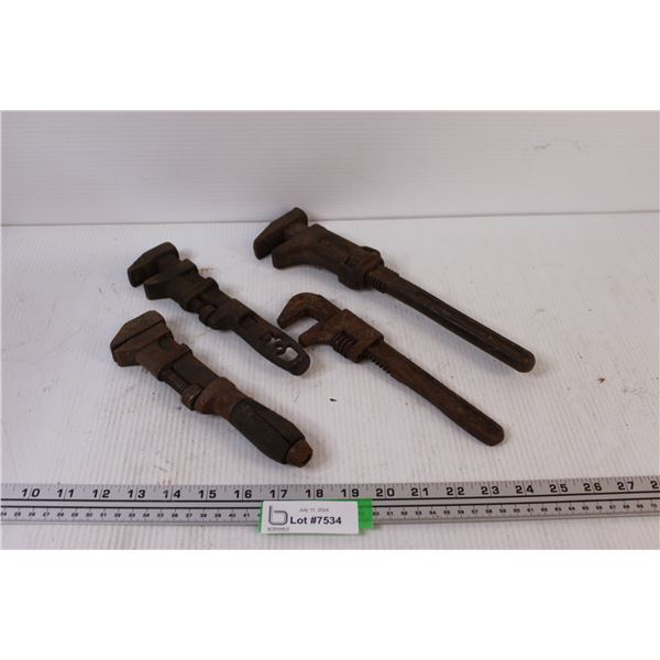 (4) Vintage Pipe/Crescent Wrenches
