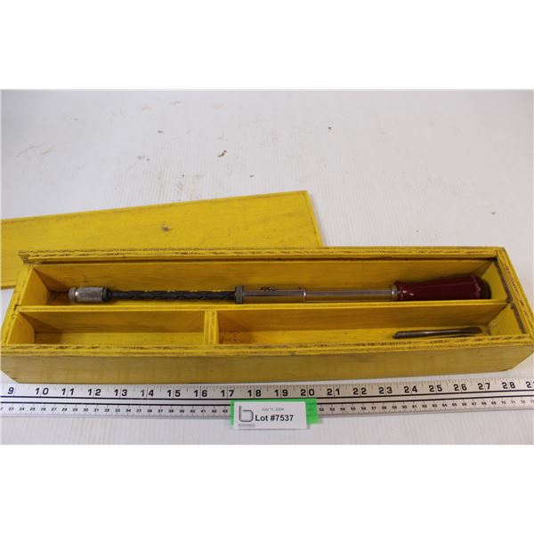 Hand Drill Set in Wood Box - 17"Long