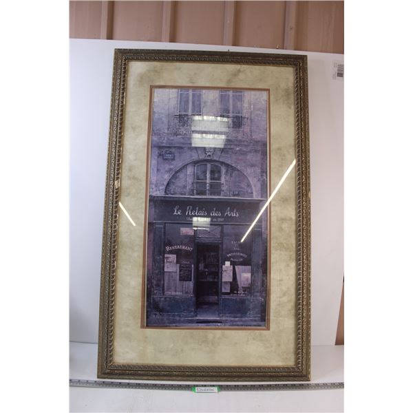 * Framed French Restaurant Picture by Chiu Tat Hak- 43.5" x 26.75"
