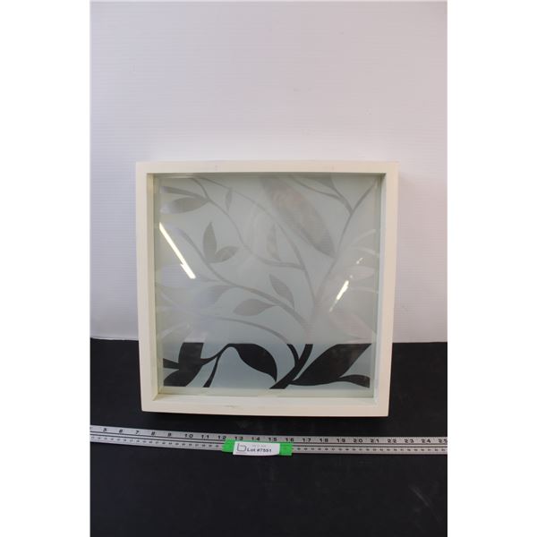 Framed Decorative Glass Wall/Freestanding - 15"x15"