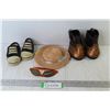 Image 1 : Toy Boots - Kid's Shoes Size 2 - Straw Hats - Sunglasses