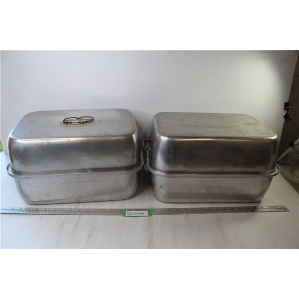 (2) Large Metal Roasting Pans