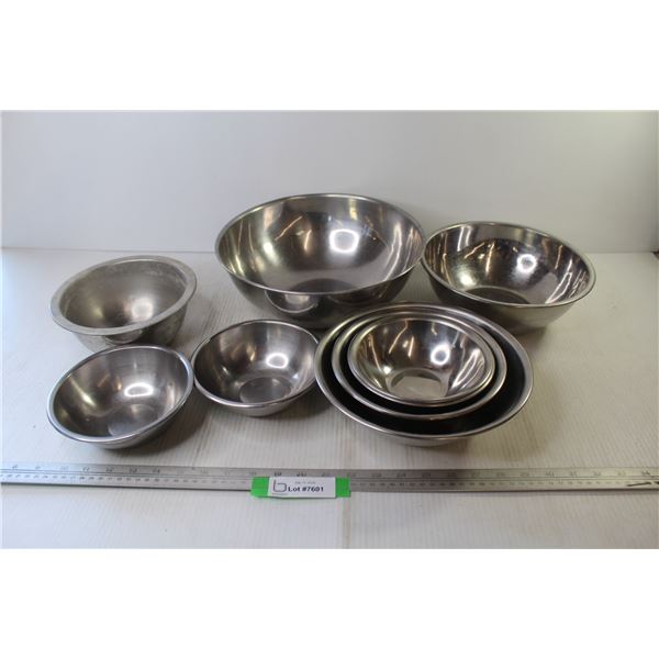 (10) Stainless Steel Mixing Bowls