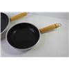Image 2 : (3) Non Stick Frying Pans w/Wooden Handles (have scratches)