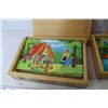 Image 3 : Vintage Wooden Picture Cubes - Wooden Puzzles in Box