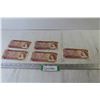 Image 1 : (5) Canadian 2 Dollar Bills (couple have damage)