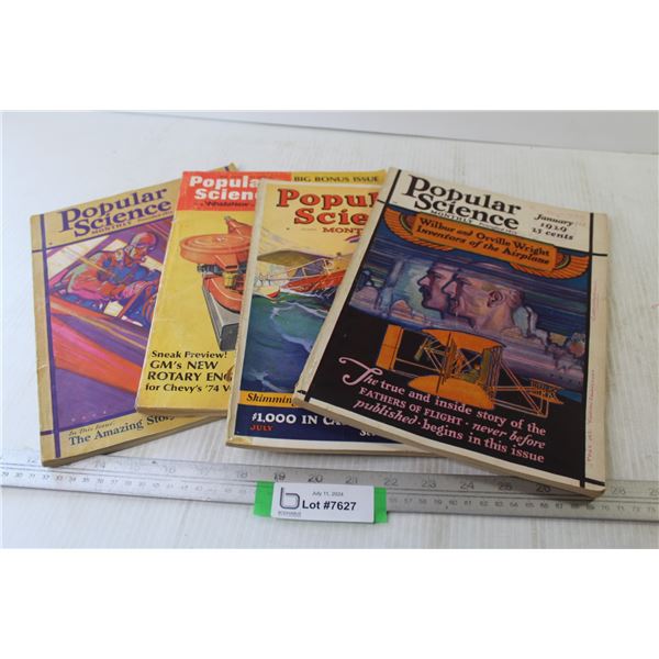 (4) Vintage Popular Science Magazines