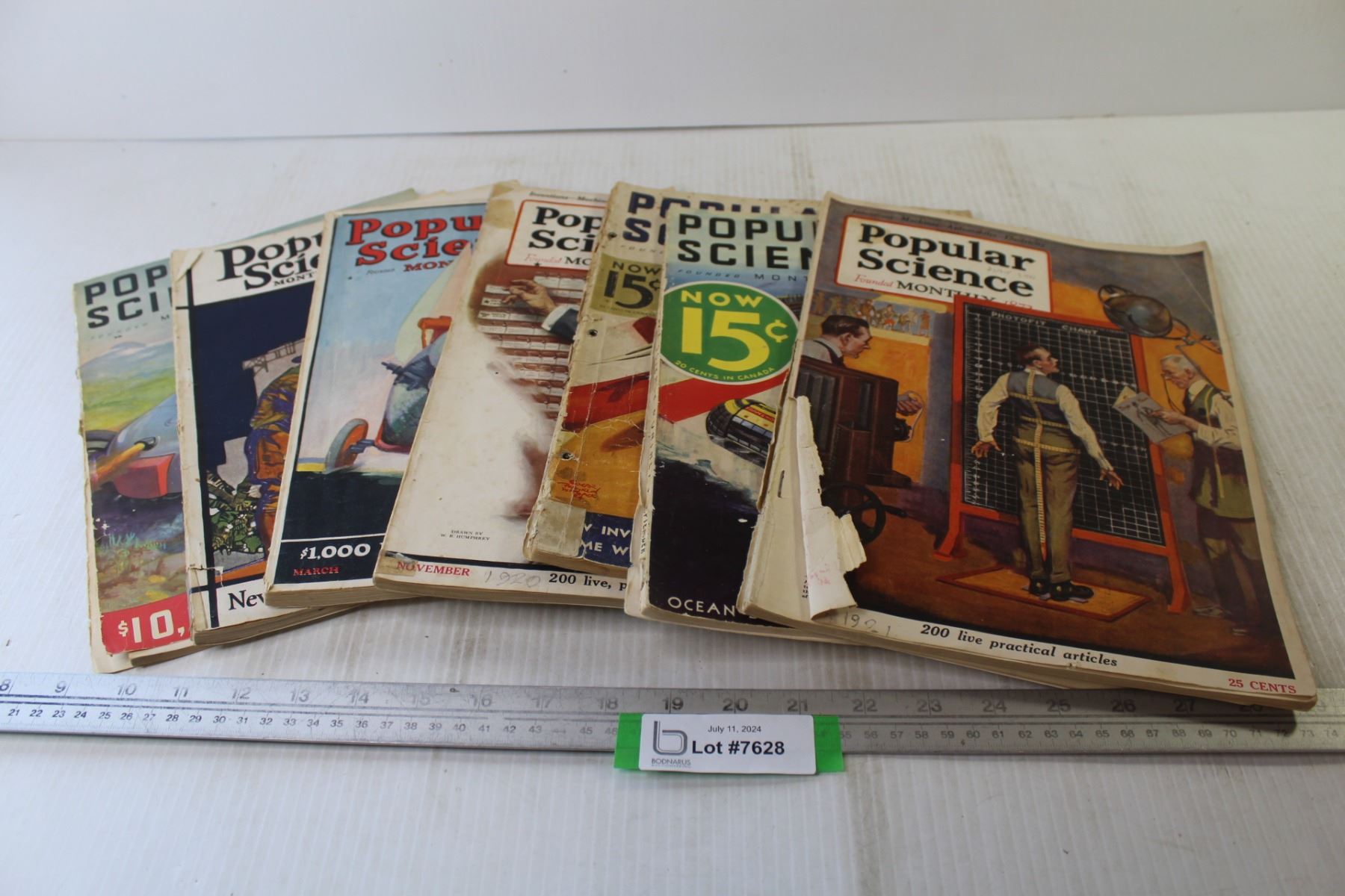 (7) Vintage Popular Science Magazines