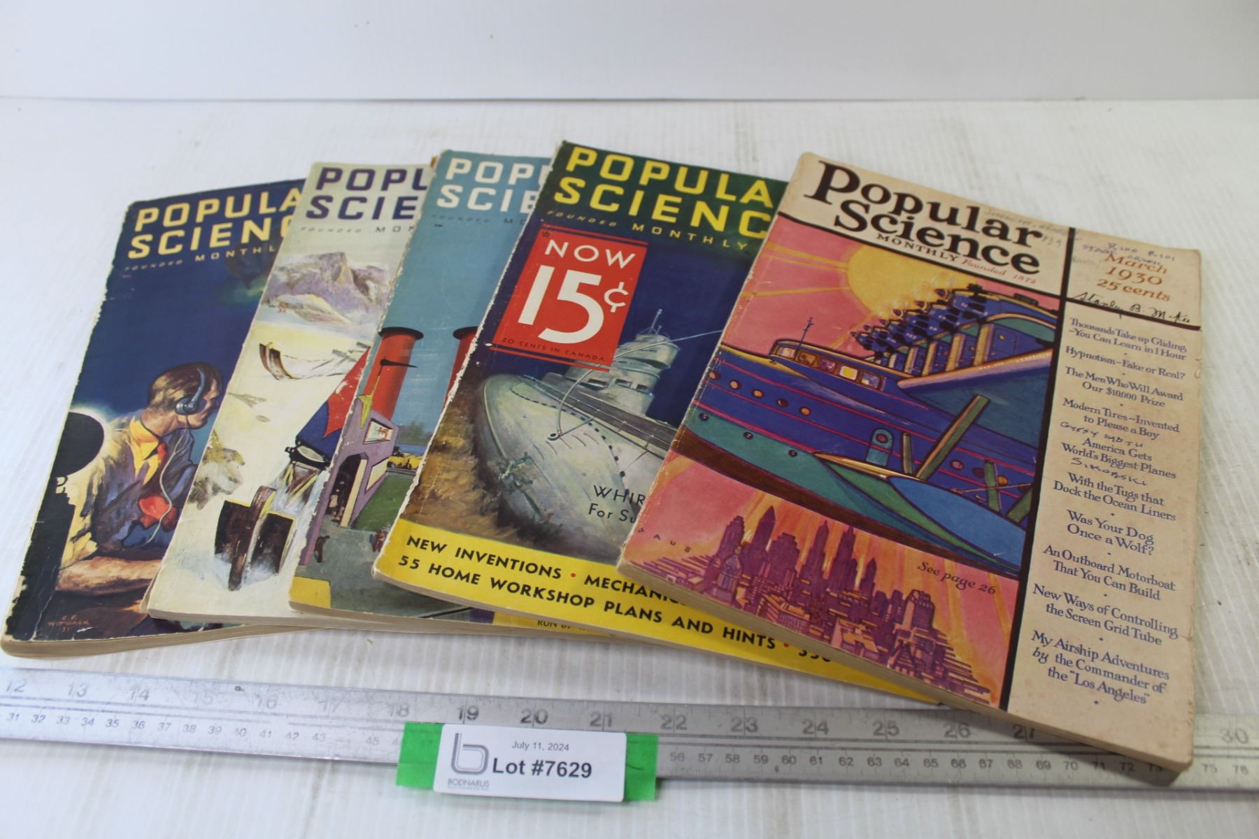 (5) Vintage Popular Science Magazines