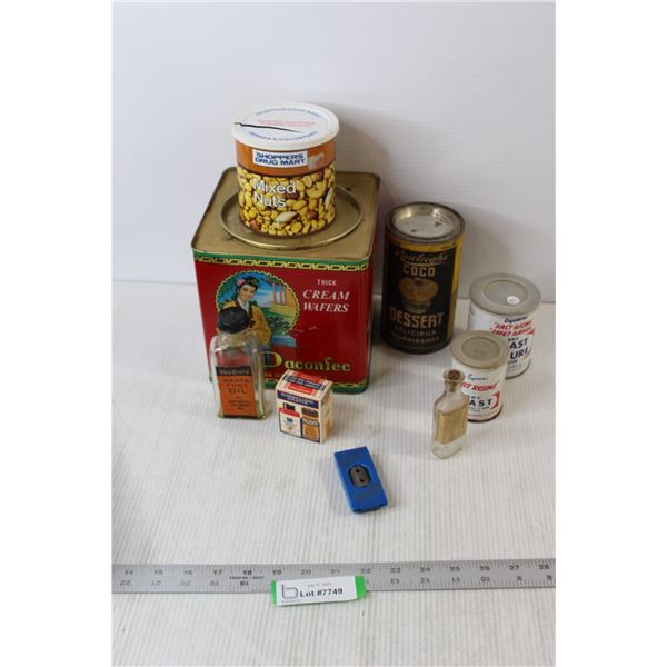 Empty Tins & Tiny Glass Jars