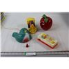 Image 1 : Vintage Toys - Toy Train, Toy Camera, Singing Bird, Ringing Apple