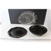 Image 1 : Fish Serving Tray, (2) Black Plates