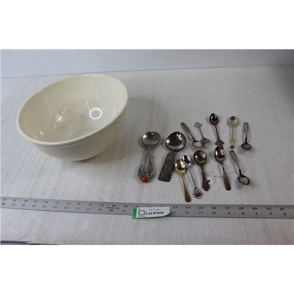 Pottery Bowl & Spoons