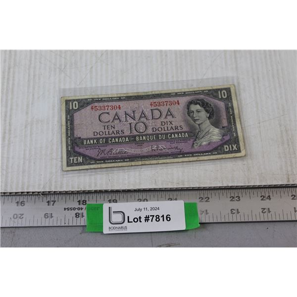 1954 Canadian $10.00 Bill