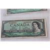 Image 3 : (2) 1954 Canadian $1.00 Bills
