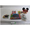 Image 1 : Assorted Mickey Mouse Merch - Calculator Doesn't Work, Madame Alexander Sealed McDonald's Toy