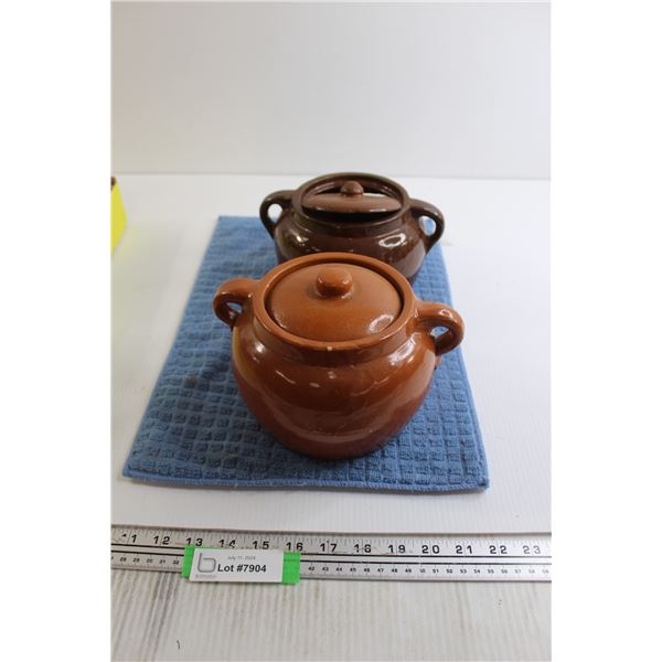 (2) Bean Pots - Chips