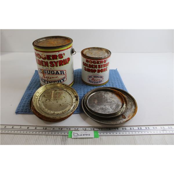 (2) Roger's Golden Syrups Tins, Assorted Lids