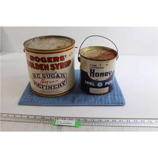 Roger's Golden Syrup and Pure Canadian Honey Tins
