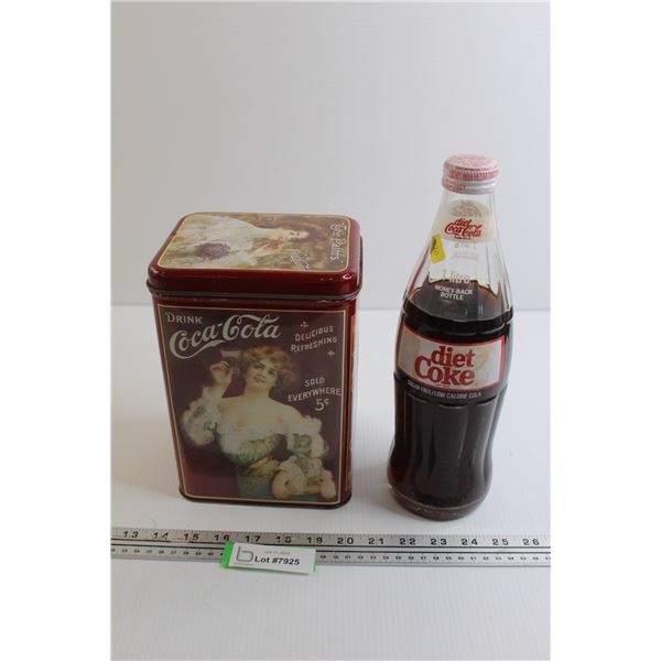 Coca-Cola Tin, Diet Coke Bottle