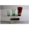 Image 1 : (2) Coca-Cola Glasses, Tin, and Pail
