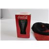 Image 2 : Coca-Cola Glass, Hat, and (2) Tins