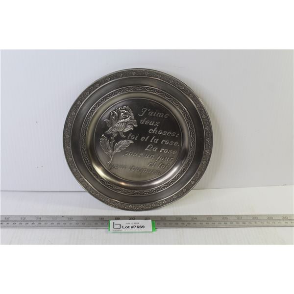 Etain Pewter Plate 95% (9 1/2")