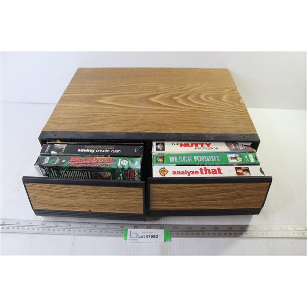 2 Drawer Tape Case w/11 VHS Tapes