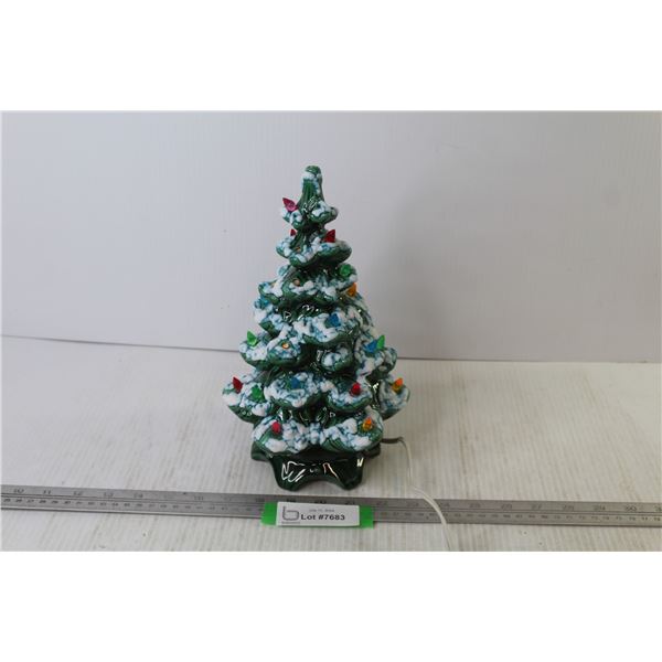 Ceramic Christmas Tree w/Lights (working - missing bulbs)