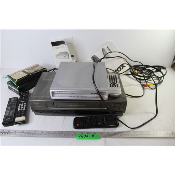 Phillips VHS Player (not working) Citizen DVD Player (working) (4