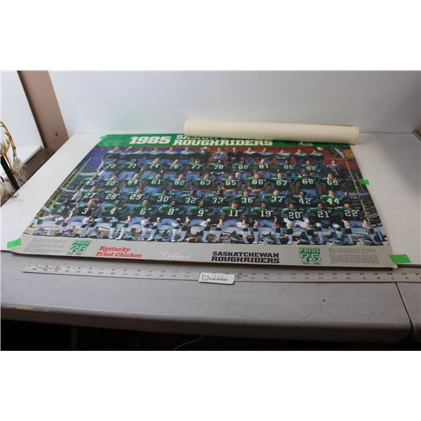 (2) Posters - Panicle creek - 27 1/2" x 21 1/4", Sask Roughriders - 32" x 24"