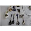 Image 2 : Blue Mountain Pottery Cream & Sugar, (5) Souvenir Spoons, Assorted Dishware