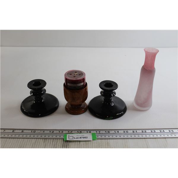(2) Candleholders, Assorted Home Decor