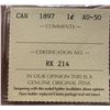 Image 4 : 1897 Canada Large Cent. ICCS AU50