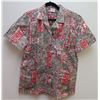 Image 1 : Love's-Themed Potpourri Red & Gray Aloha Shirt, Size Small