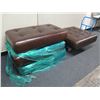Image 2 : Qty 4 Upholstered Leather Cushions 51" x 28" x 10"H & 42" x 39" x 10"